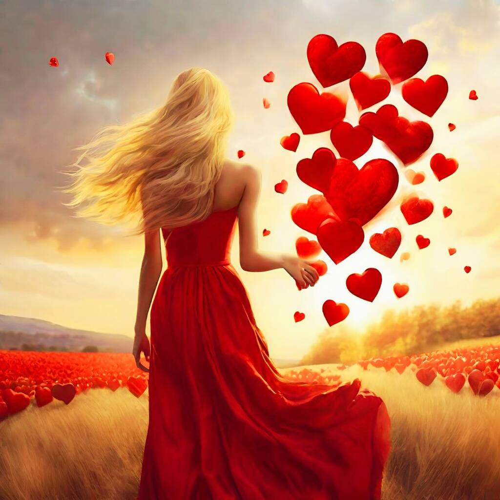 A blonde woman holding hearts poweful things to know about self-love