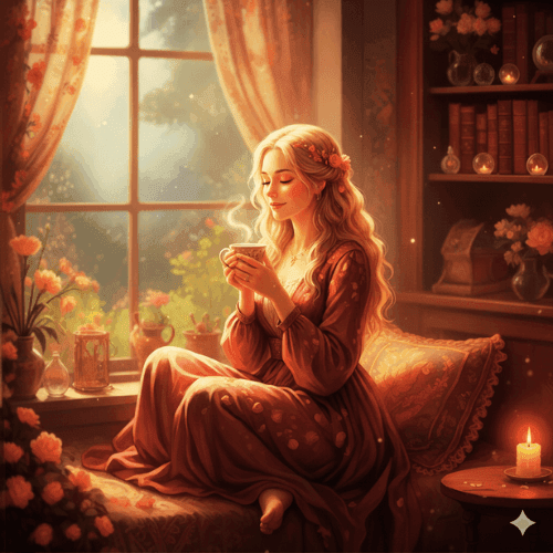 Low-Key Self-Love: 10 Gentle Ways to Care for Yourself Without the Pressure soft warm magical mystical blonde women dress 990000