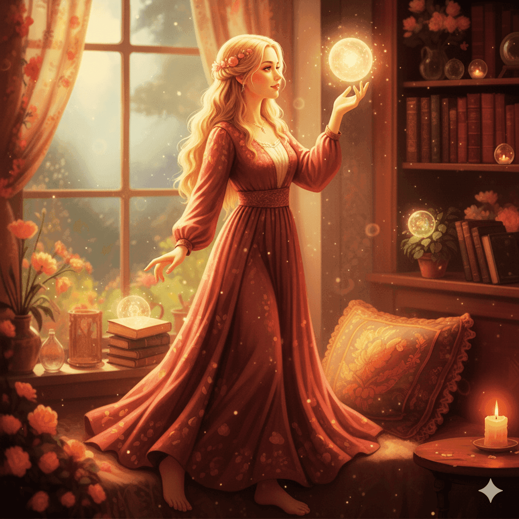 Blonde woman exploring yourself